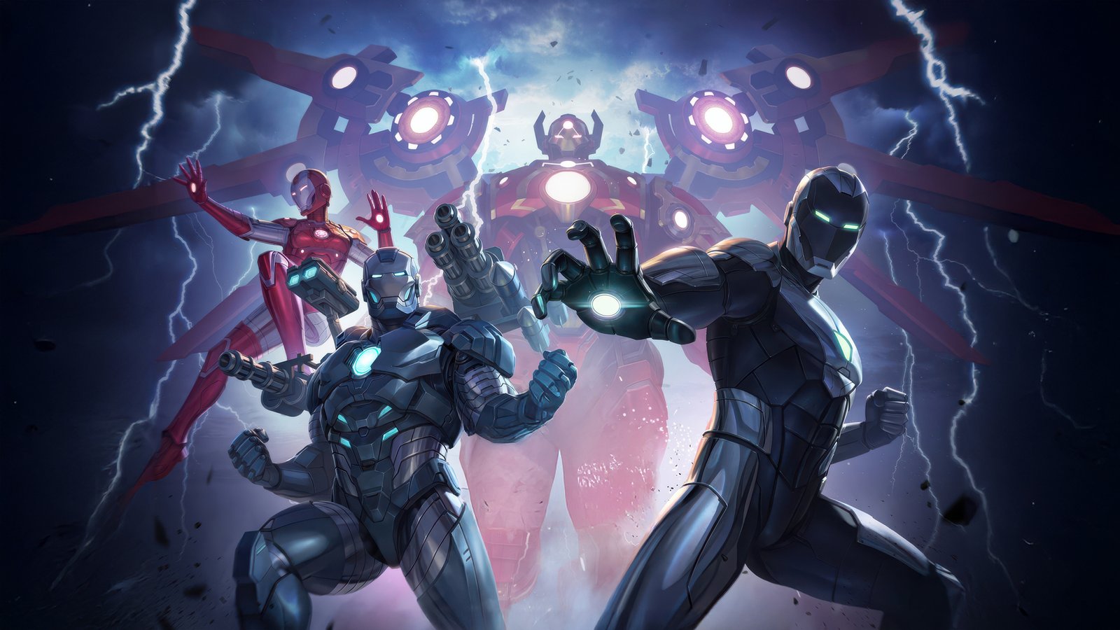 Marvel Future Fight X Iron Man Team Together Wallpaper