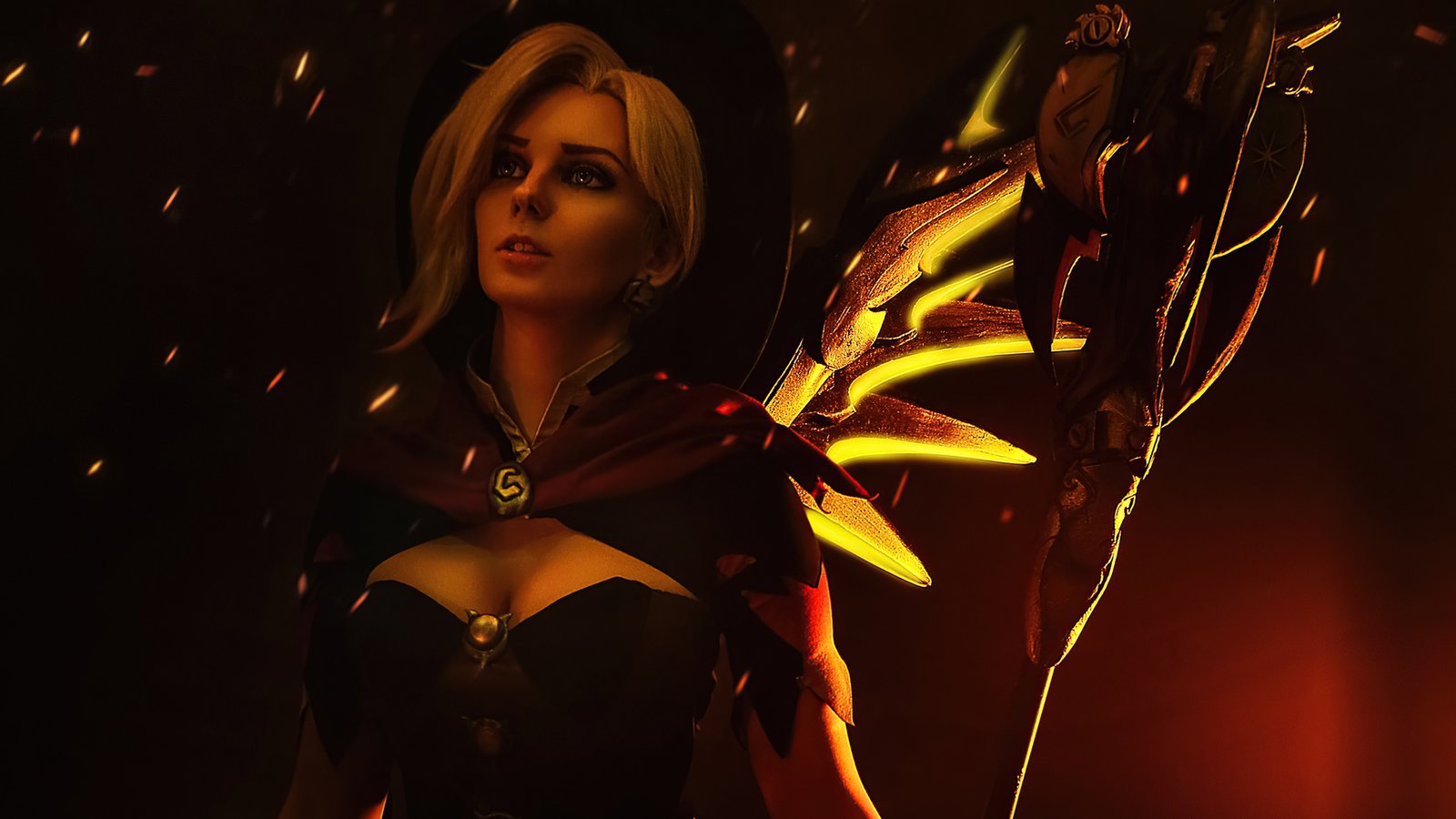 Mercy Overwatch Witch Cosplay 4k Wallpaper