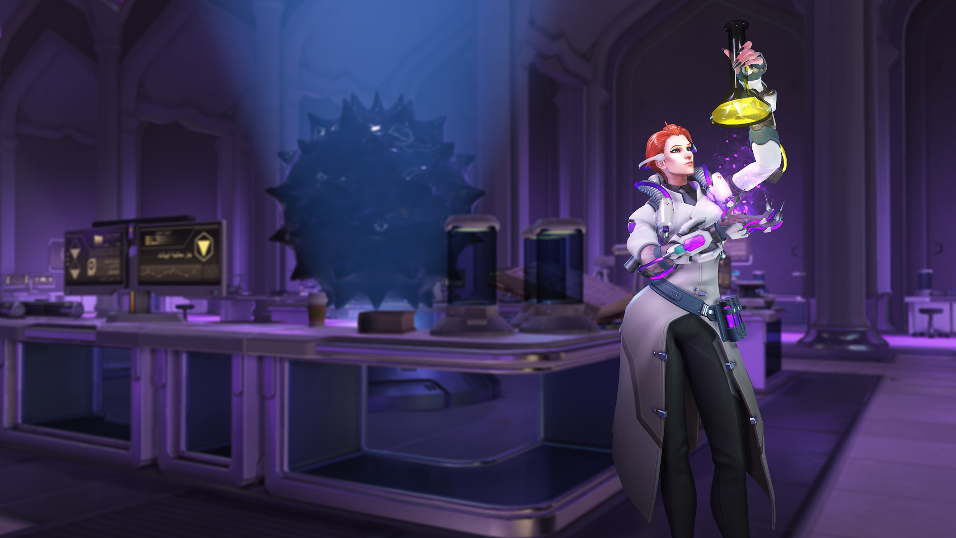 Moira Overwatch In Lab Wallpaper