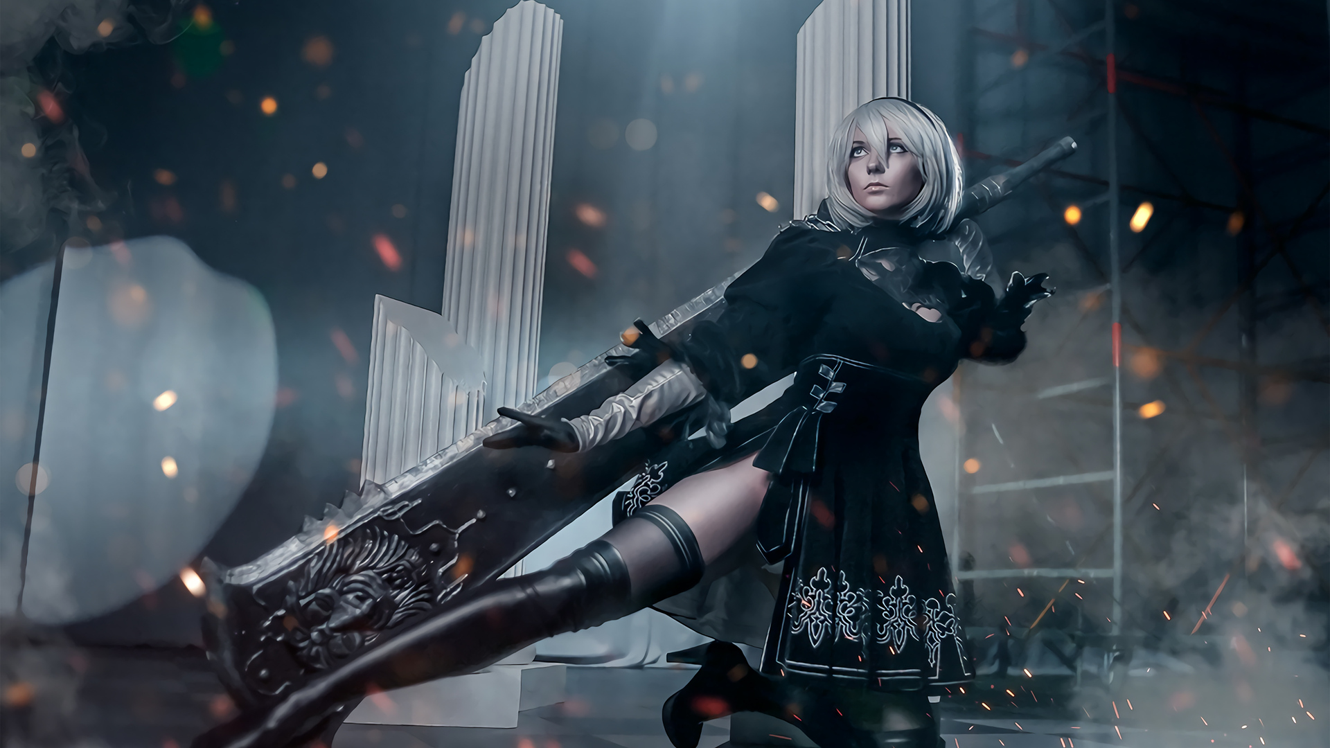 Nier Automata 2B CosplayGirl 4k Wallpaper