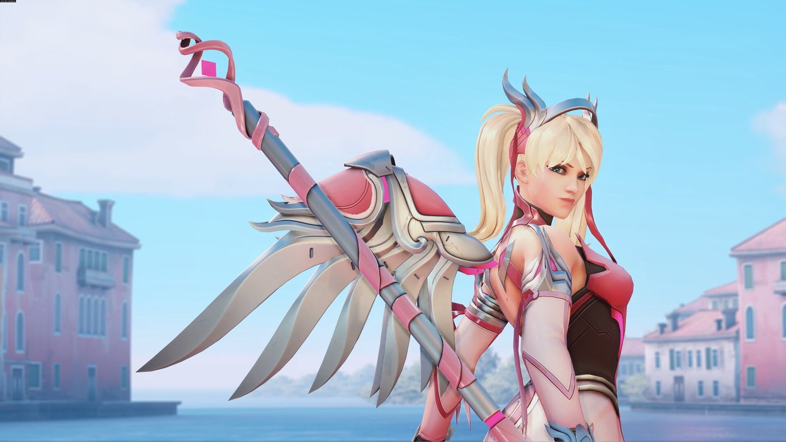 Pink Mercy Overwatch Artwork 4k Wallpaper