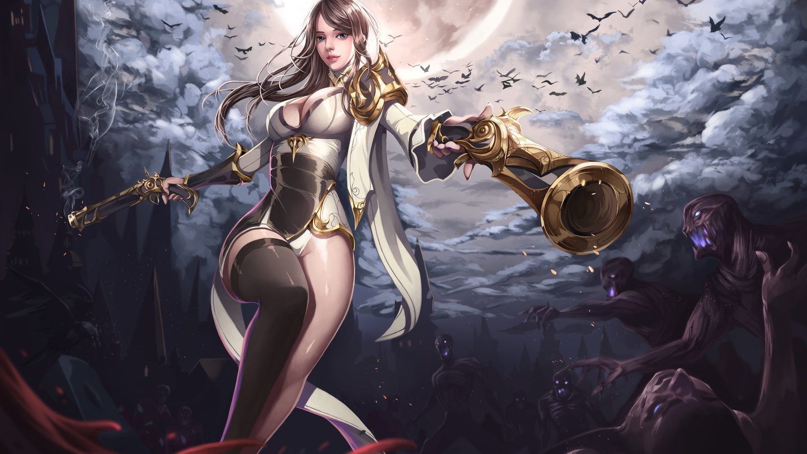 Priest Fantasy Girls 5k Wallpaper