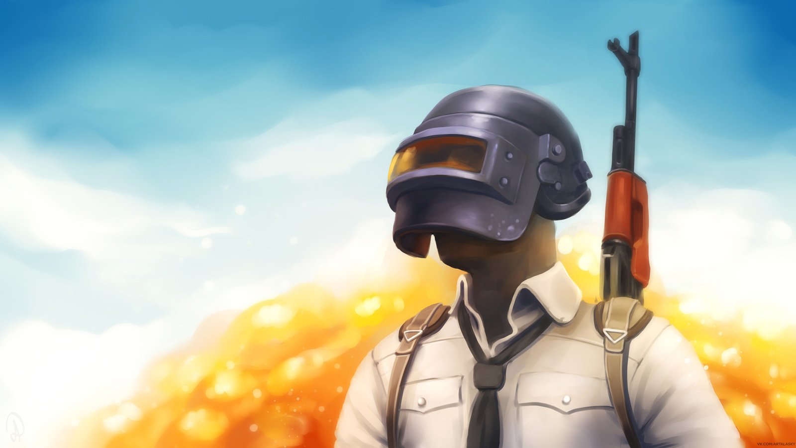 PUBG Helmet Guy Art Wallpaper