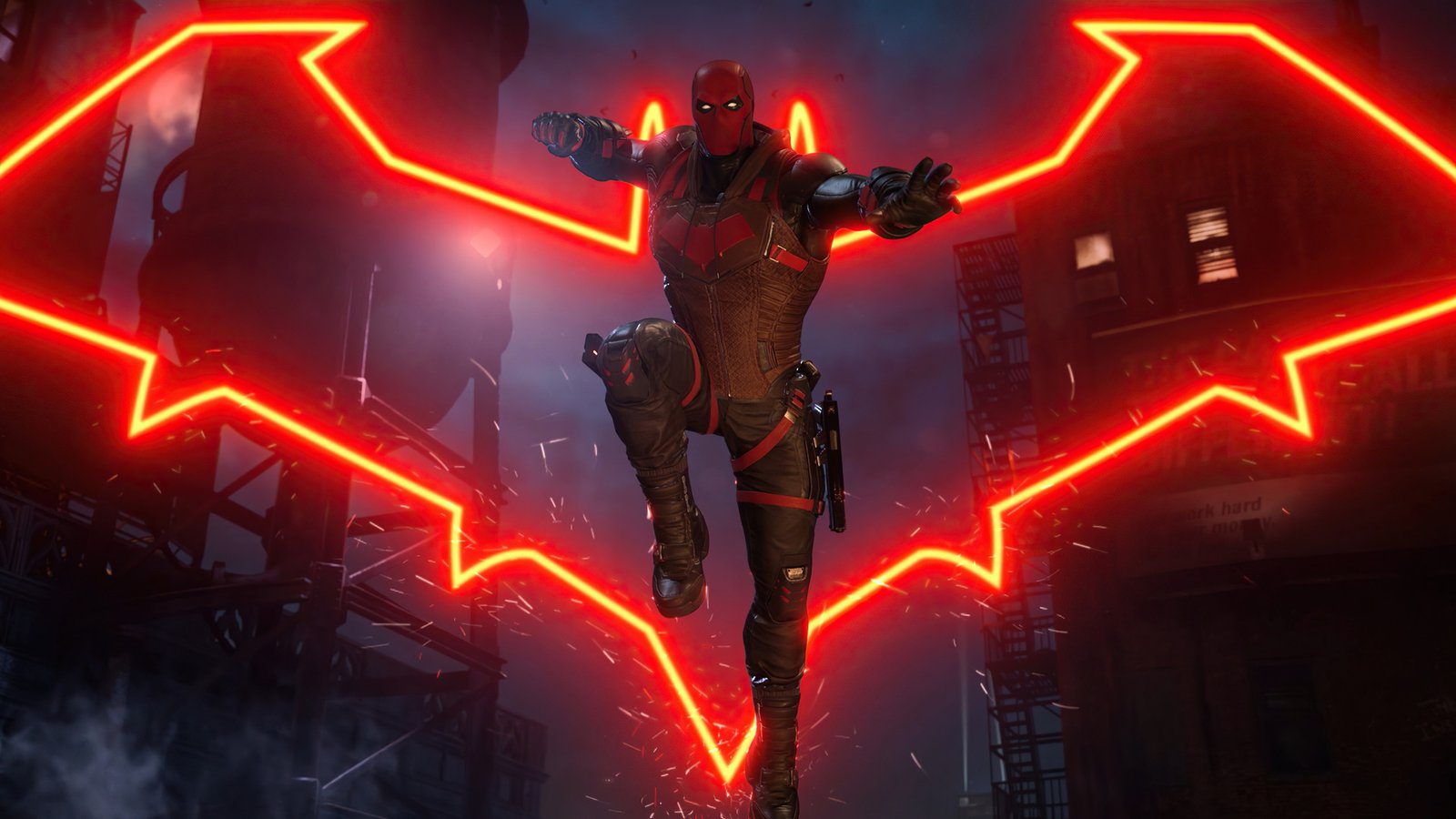 Red Hood Gotham Knights Logo 4k Wallpaper