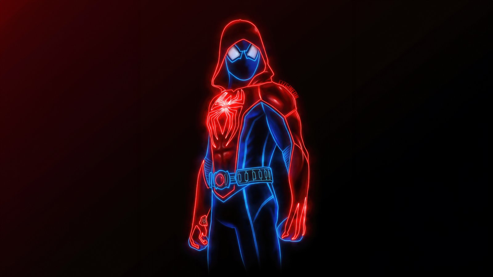 Scarlet Spider Iii Neon Wallpaper