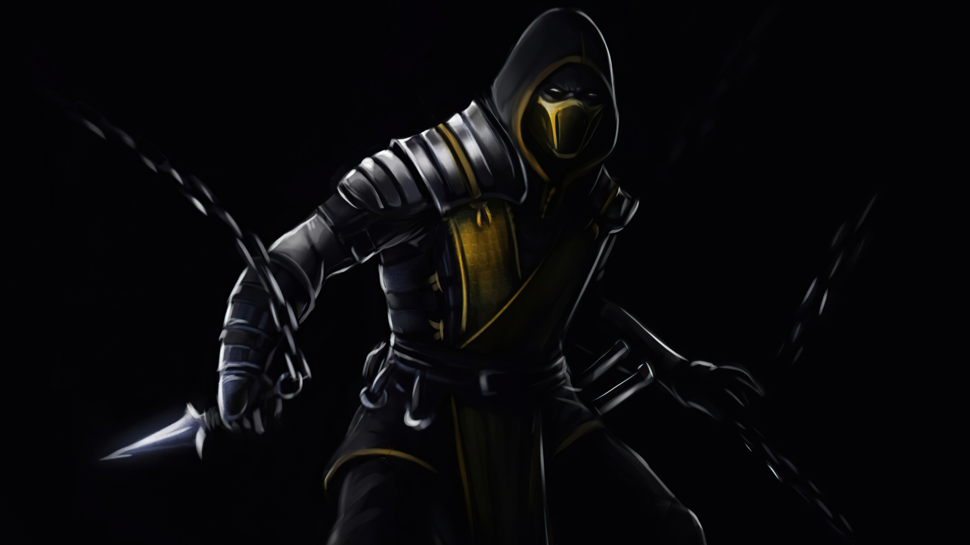 Scorpion Mortal Kombat Dark 5k Wallpaper