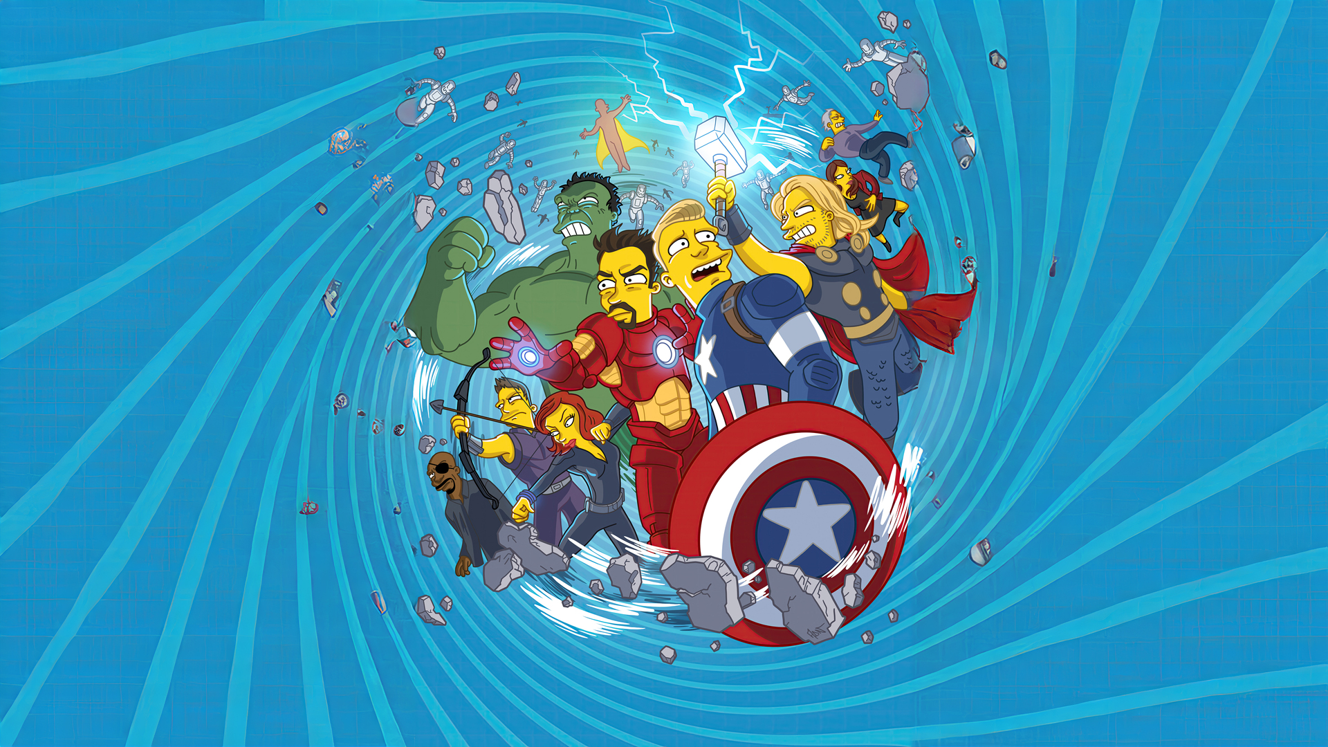 Simpsonized Avengers Wallpaper