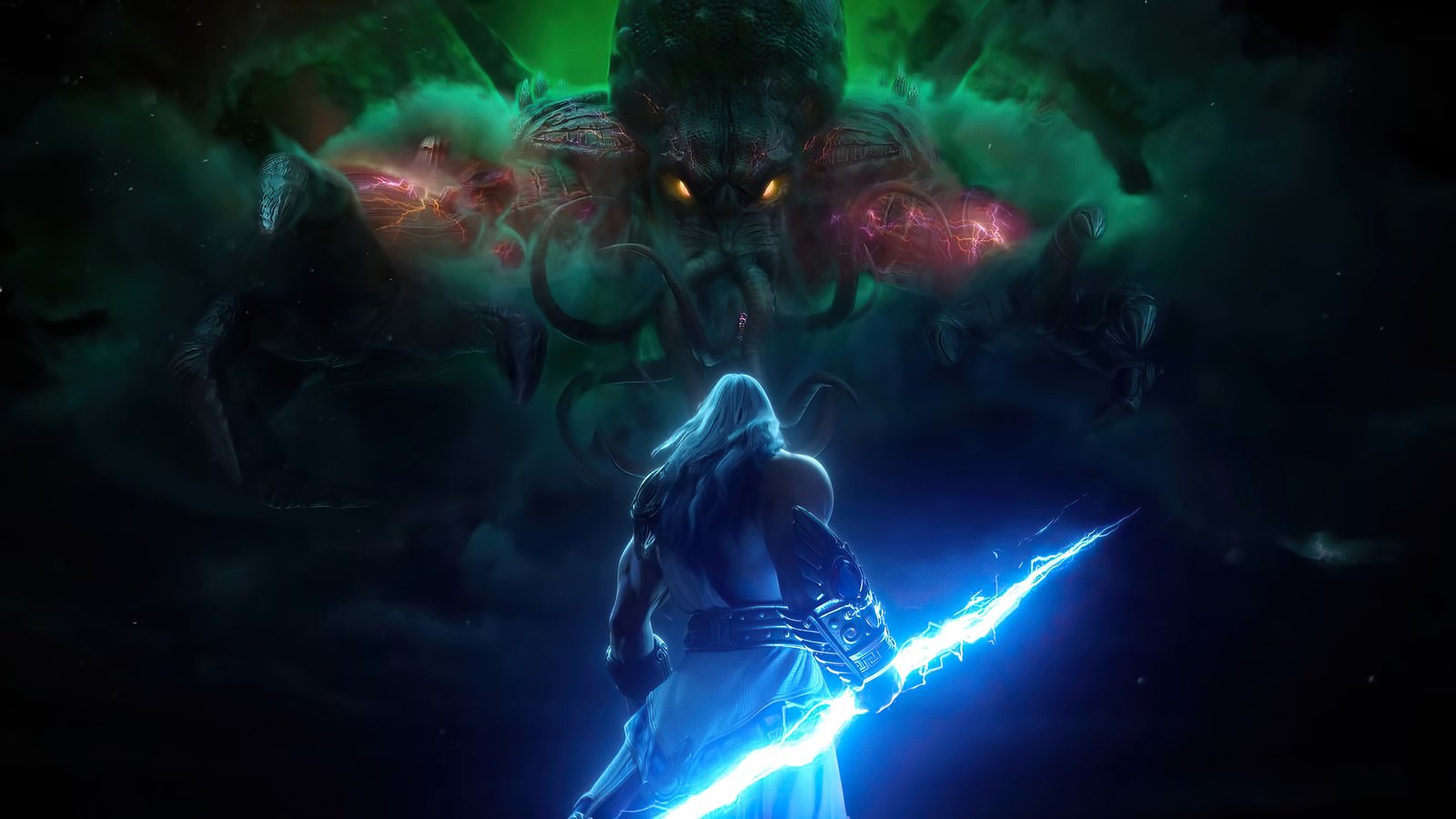 Smite Zeus Vs Cthulhu 4k Wallpaper