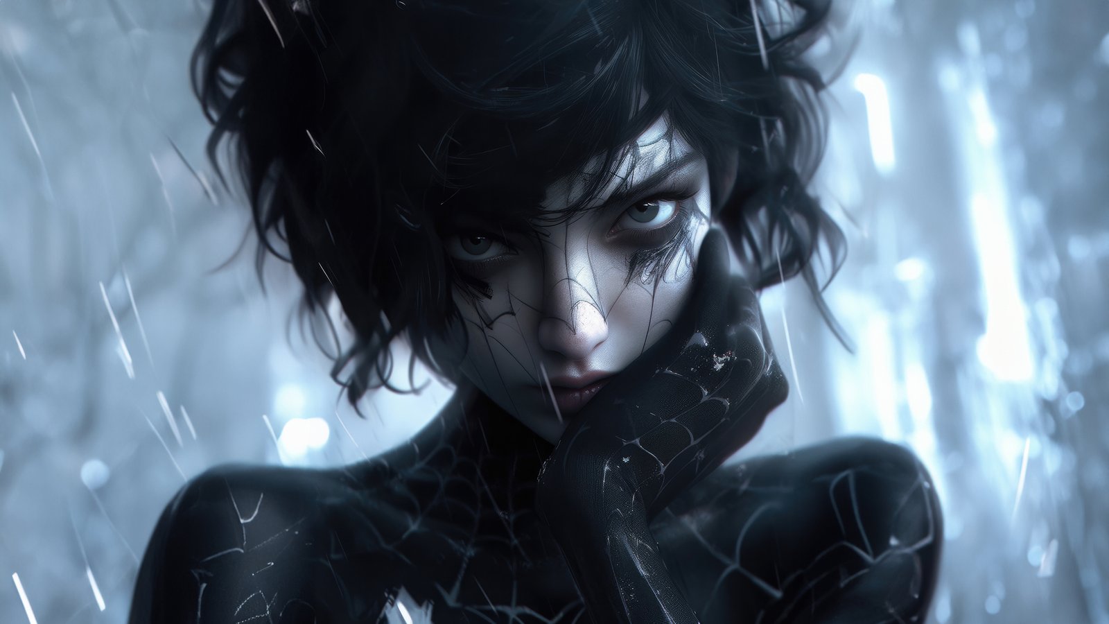 Spider Midnight Silk Wallpaper