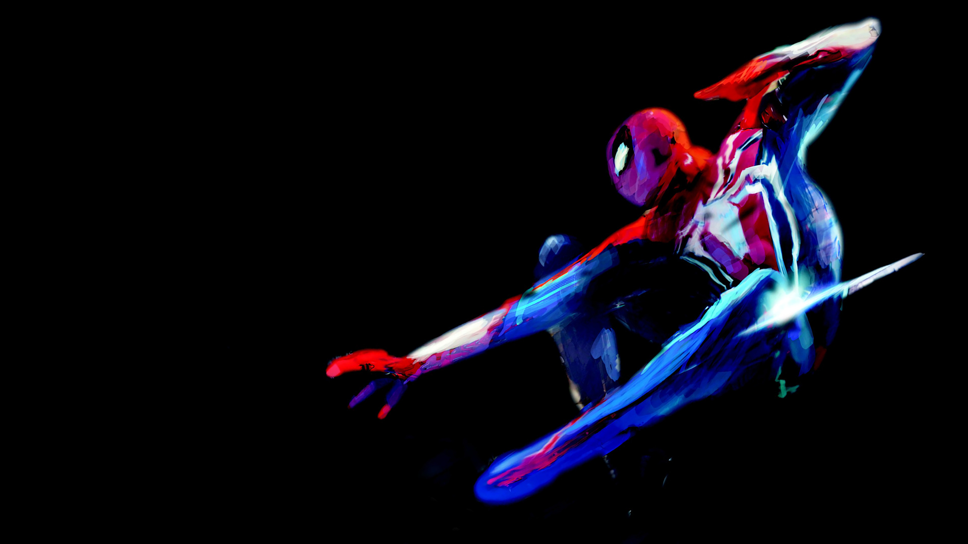 Spiderman Black Background Minimalism Wallpaper