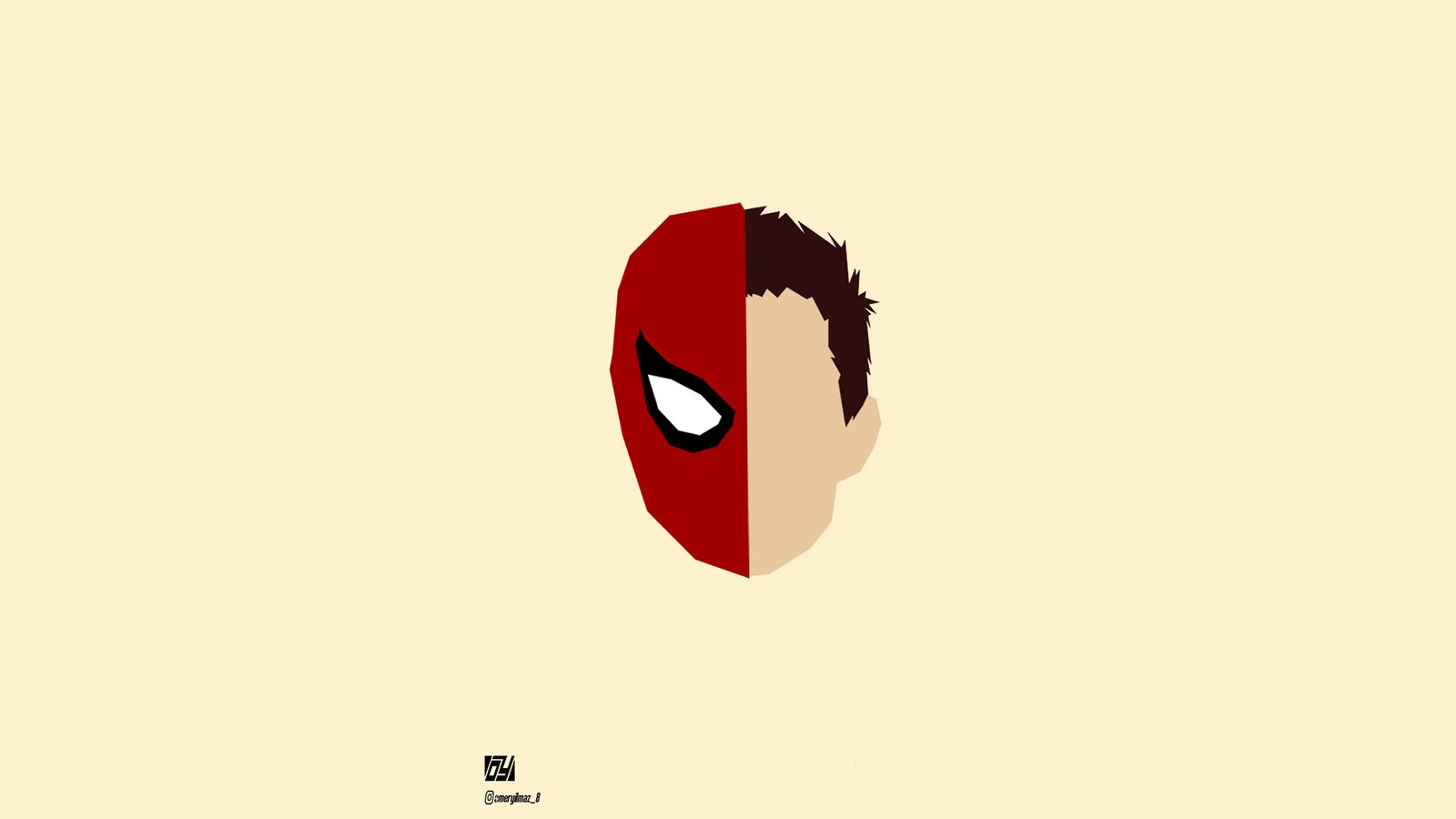 Spiderman Face Minimalism Wallpaper