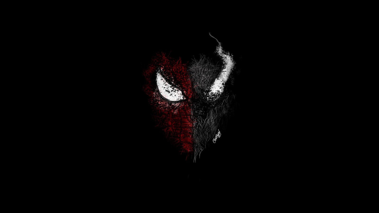 Spiderman Venom Digital Artwork Wallpaper