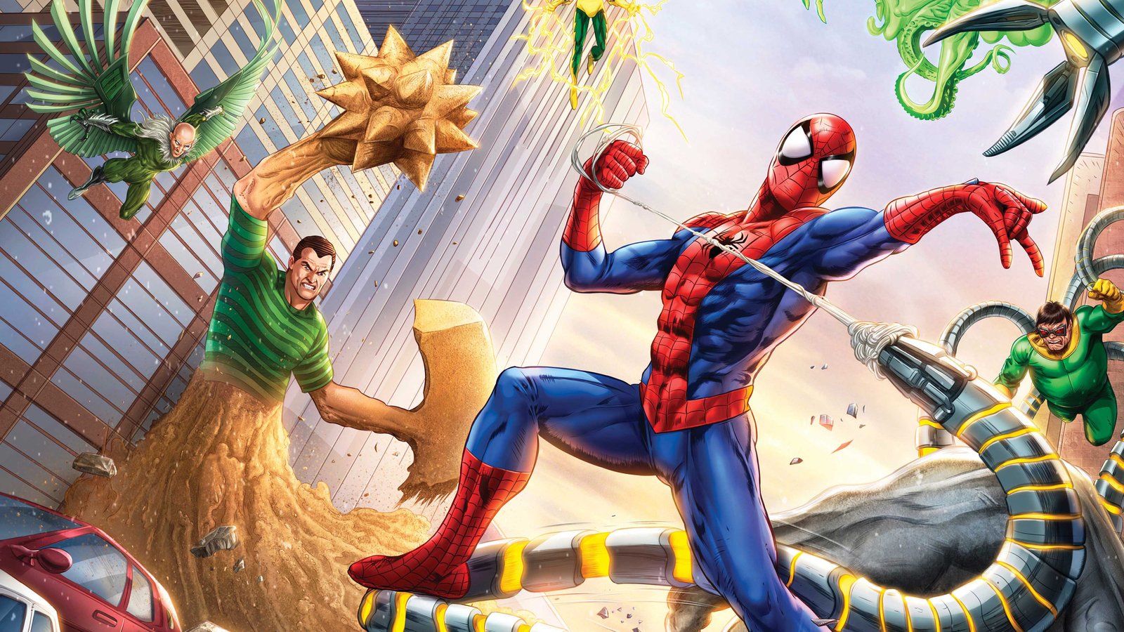 Spiderman Vs Sinister Six Art Wallpaper