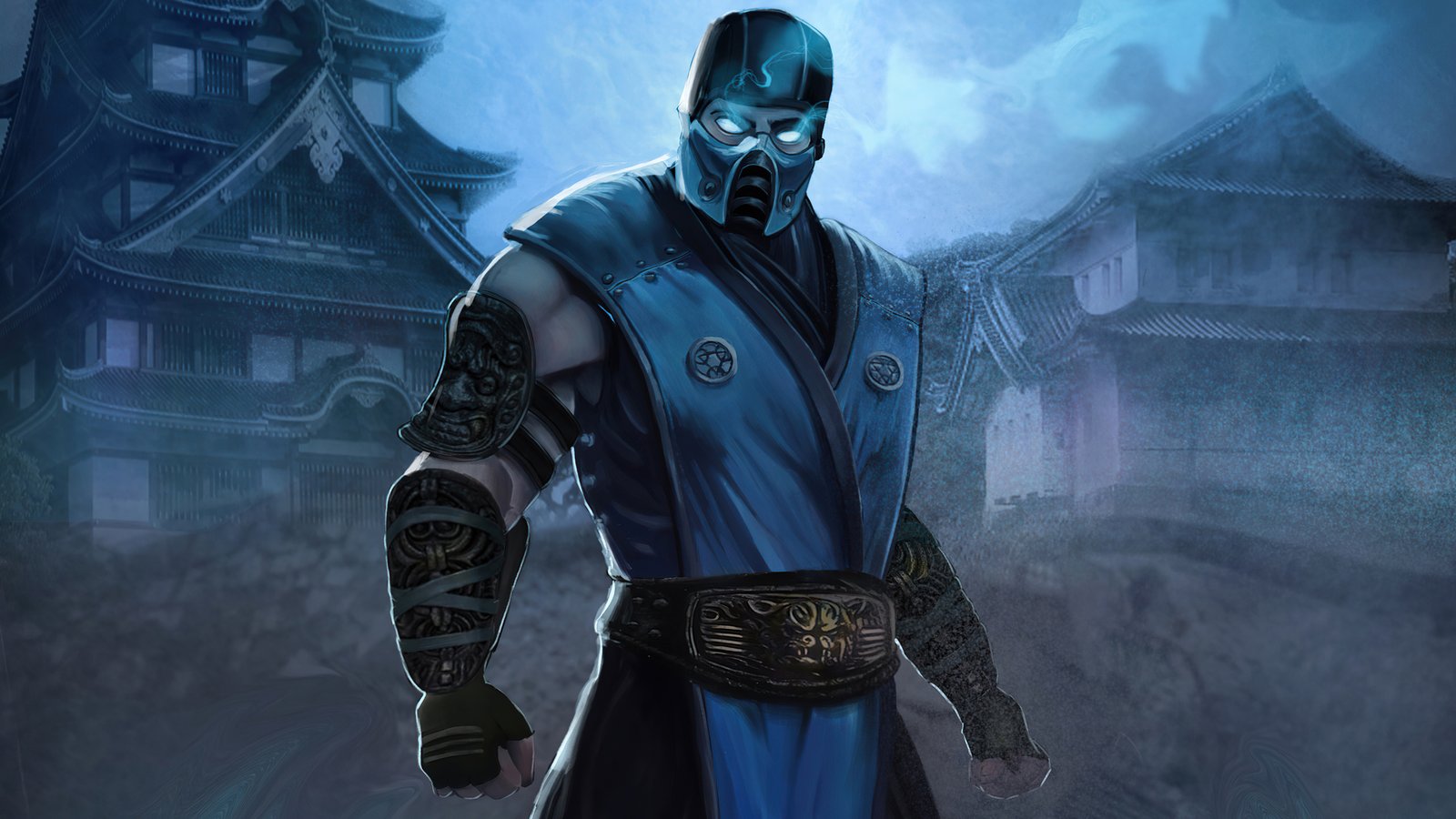 Sub Zero Mortal Kombat Fan Art With Power Effect 4k Wallpaper