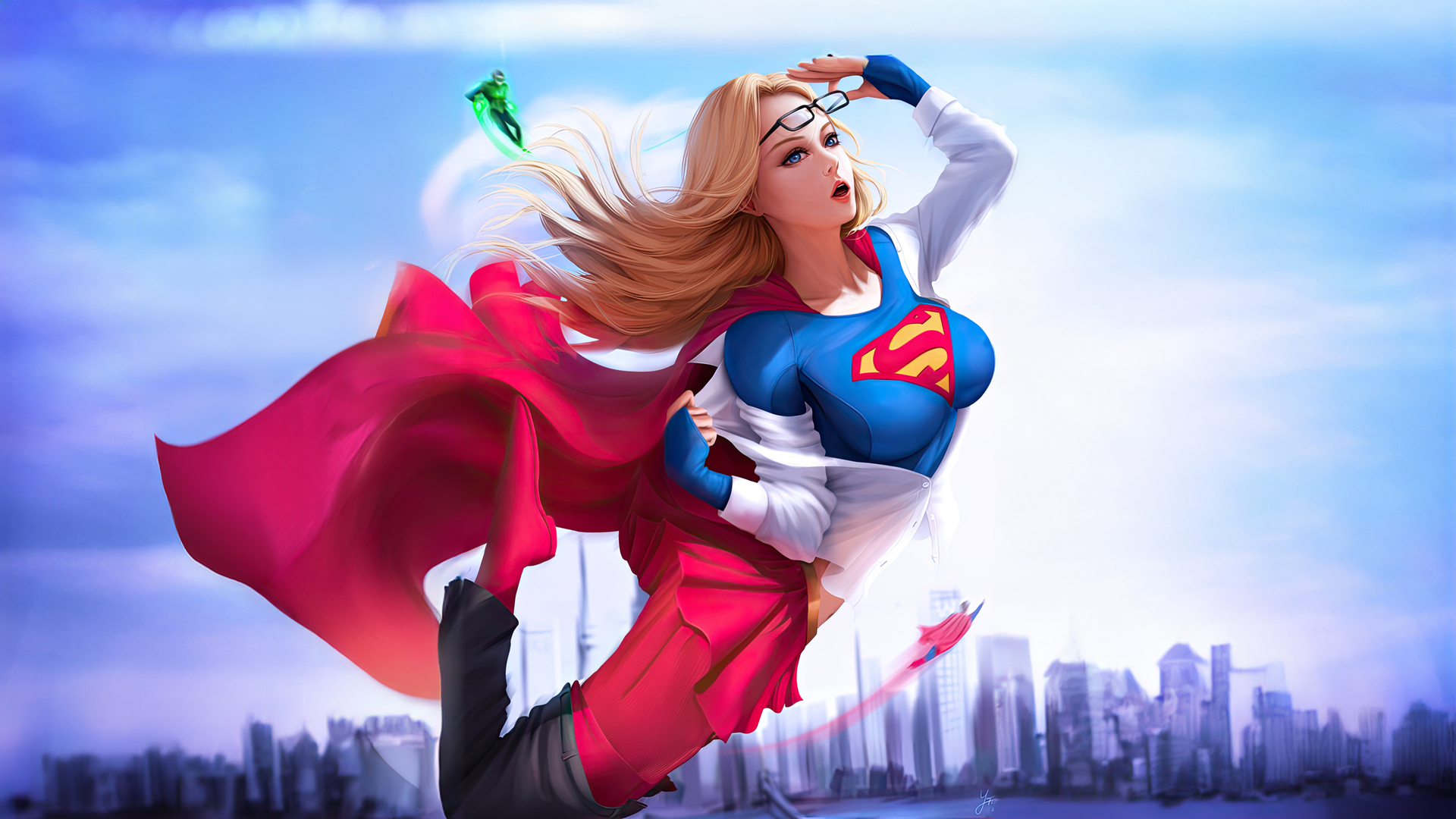 Supergirl Flying High Rescue Wallpaper