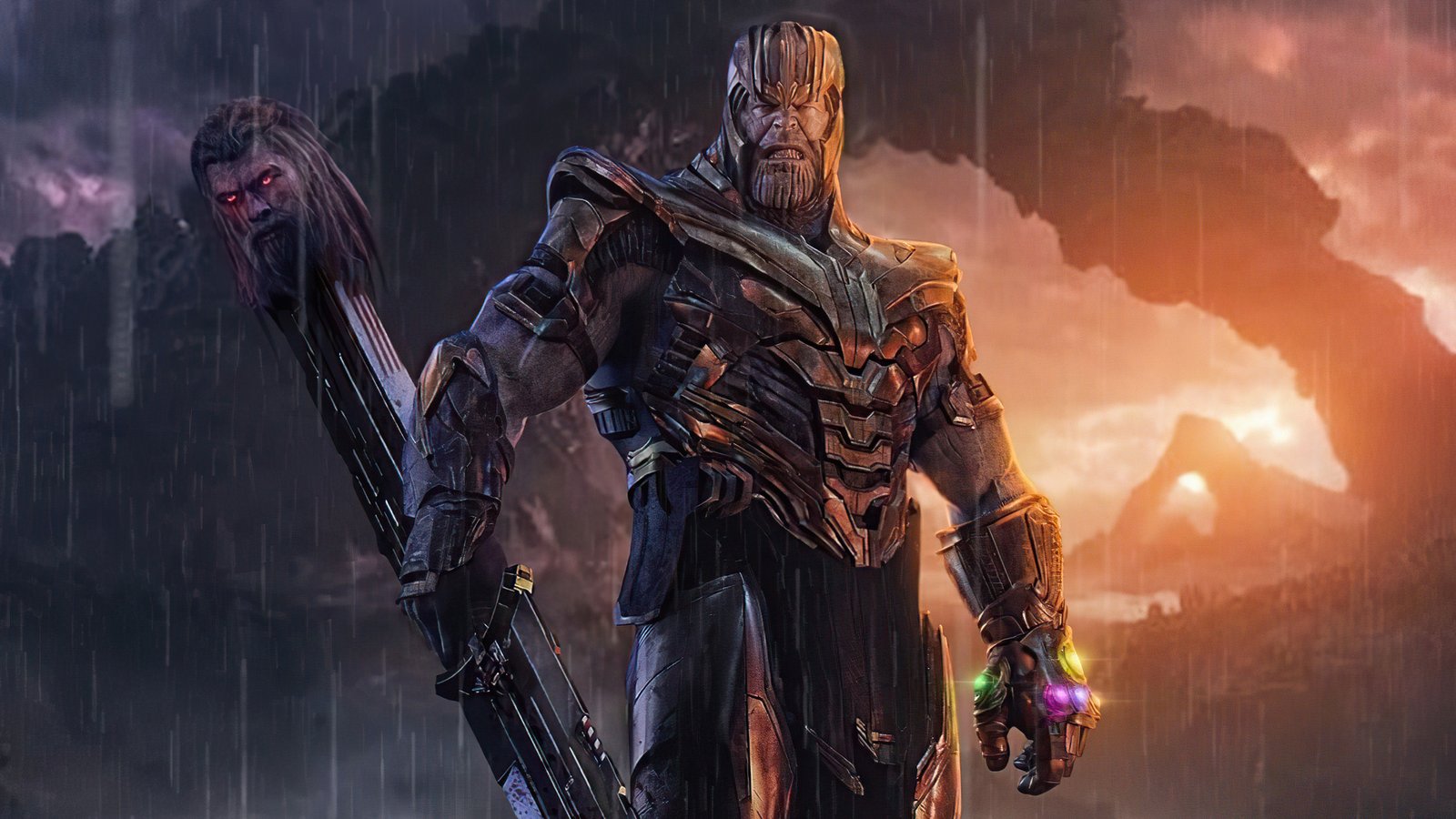 Thanos Wons In End Game Wallpaper