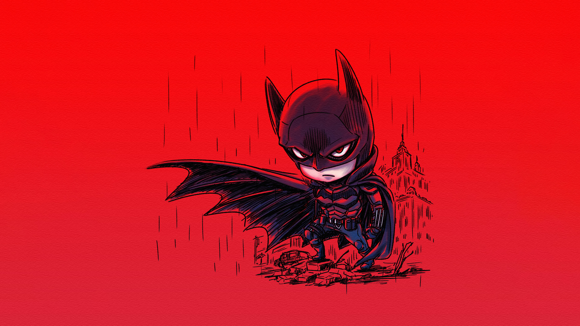 The Batman Charming Caped Crusade Wallpaper