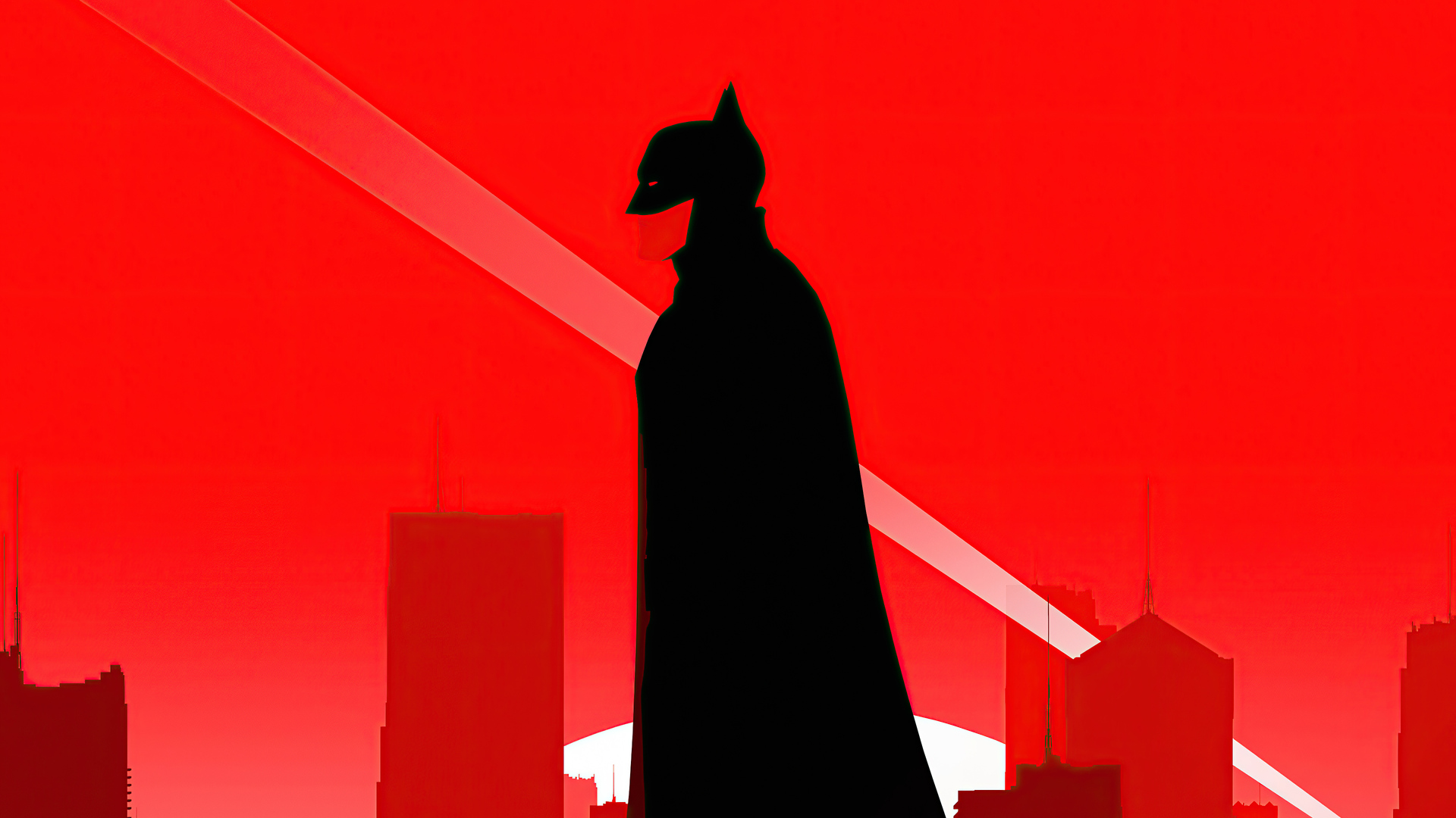 The Batman Red Background Wallpaper