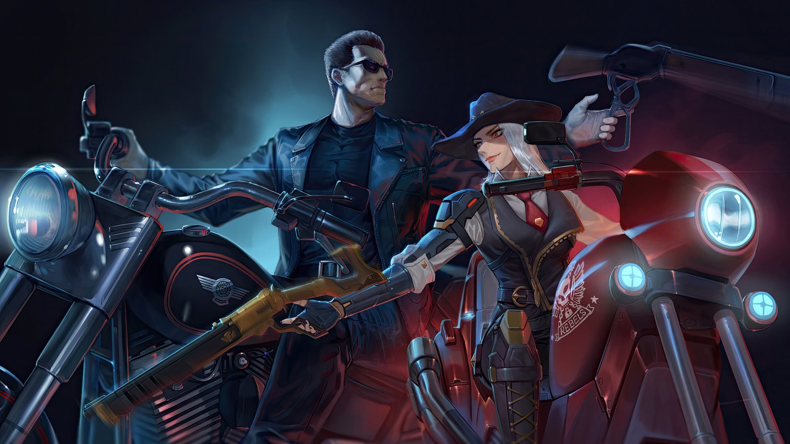 The Terminator And Overwatch Wallpaper