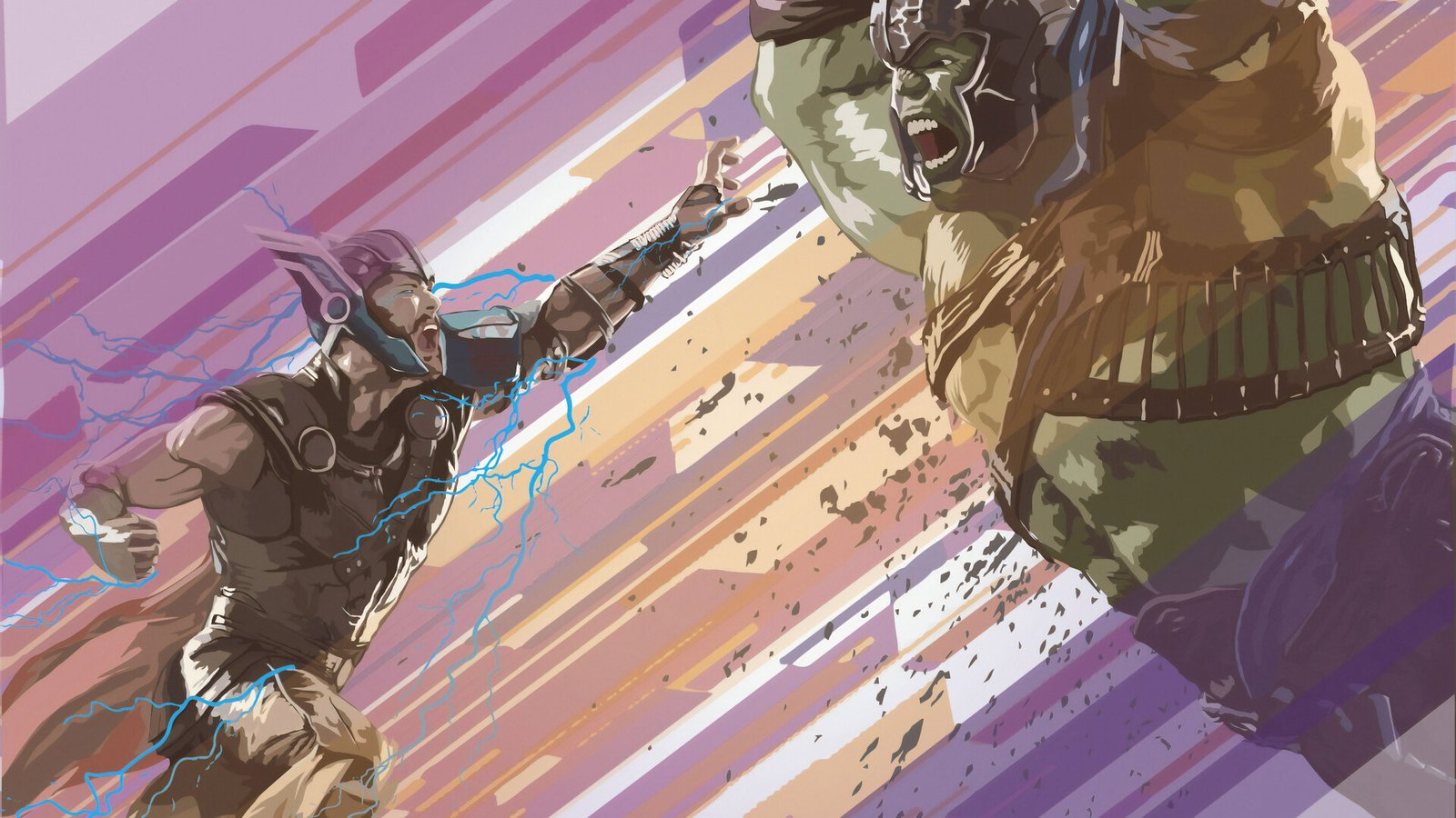 Thor And Hulk 4k Art Wallpaper