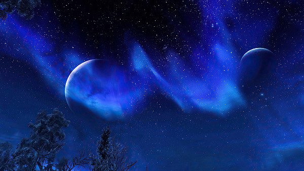 Aurora Night Sky Trees The Elder Scrolls V Skyrim 4k - hdwallpaper4k