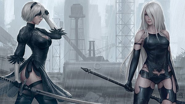 B And A2 Nier Automata Artwork wallpaper