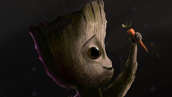 Baby Groot Carrot Artwork - hdwallpaper4k