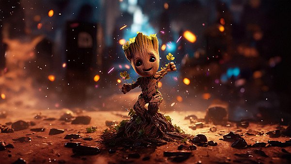 Baby Groot Overflowing Joy - hdwallpaper4k