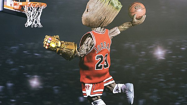 Baby Groot Playing Basketball - hdwallpaper4k