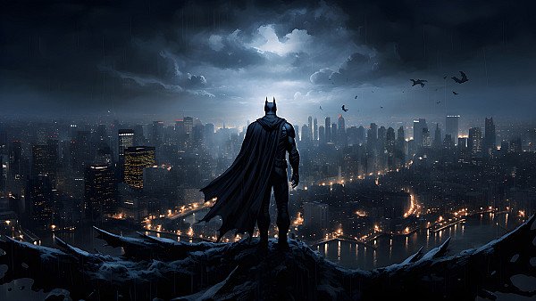 Batman Iconic Gotham City View - hdwallpaper4k