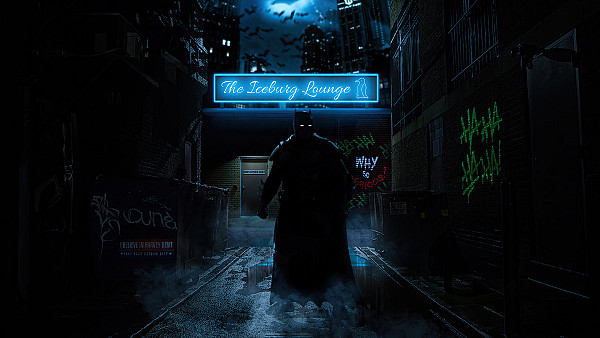 Batman In Neon Alley 5k - hdwallpaper4k