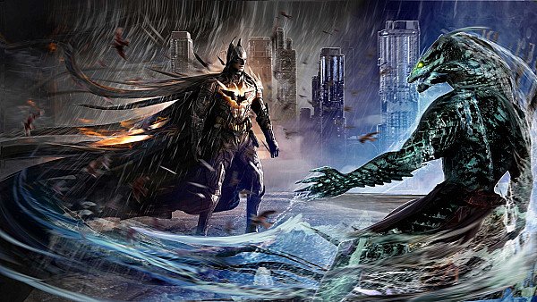 Batman VS Killer Croc Art - hdwallpaper4k