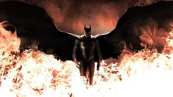 Batman Walking Through Fire - hdwallpaper4k