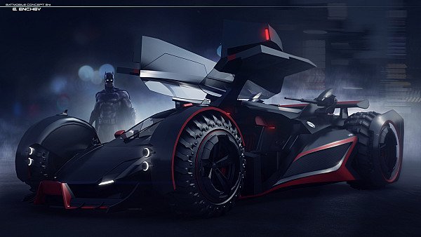 Batman With Batmobile Artwork - hdwallpaper4k