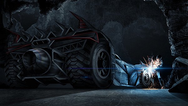 Batman Working On A Batmobile - hdwallpaper4k