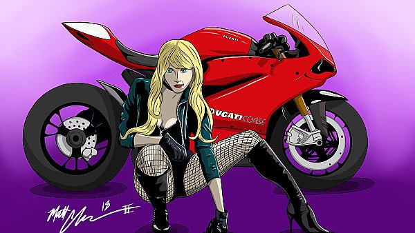 Black Canary WIth Ducati Bike - hdwallpaper4k