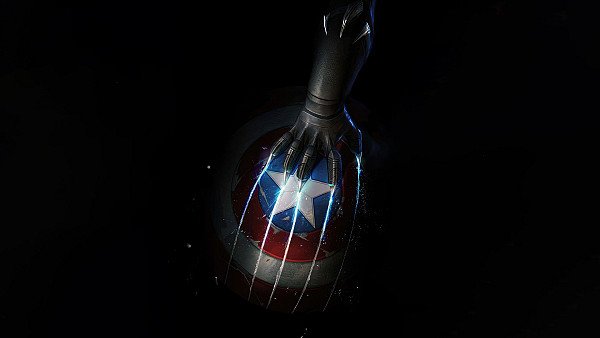 Black Panther Mark On Captain America S Shield - hdwallpaper4k