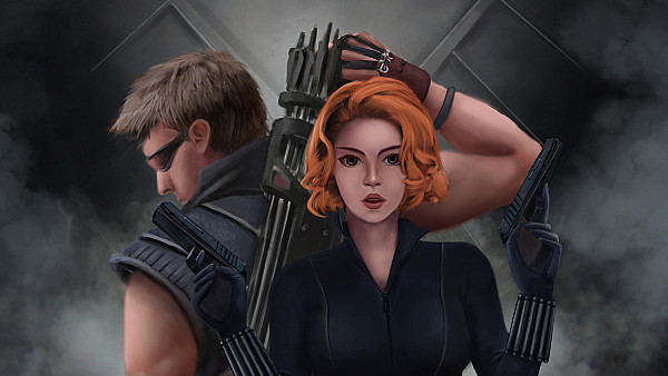 Black Widow And Hawkeye - hdwallpaper4k