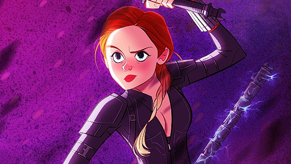 Black Widow Avengers Endgame Cartoon Art 4k - hdwallpaper4k