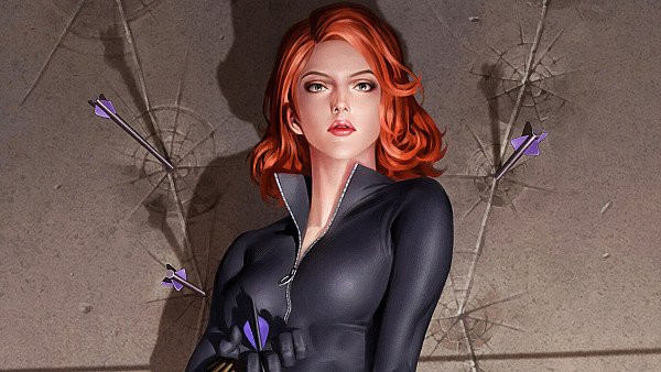 Black Widow Closeup Art - hdwallpaper4k