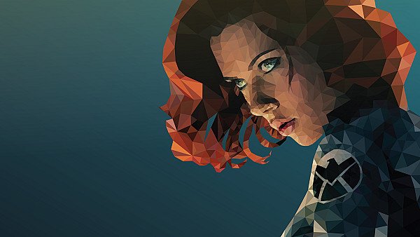 Black Widow Low Poly Art - hdwallpaper4k