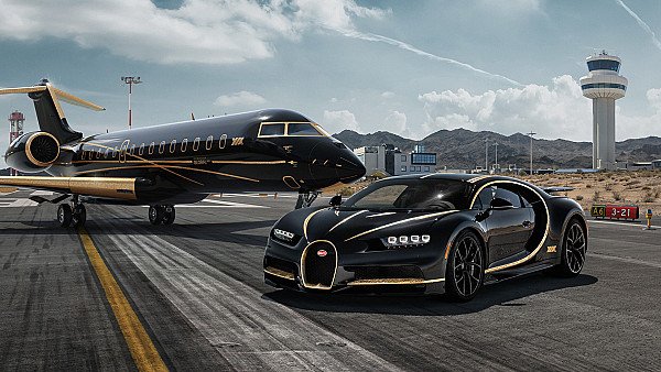 Bugatti Chiron And Private Jet - hdwallpaper4k