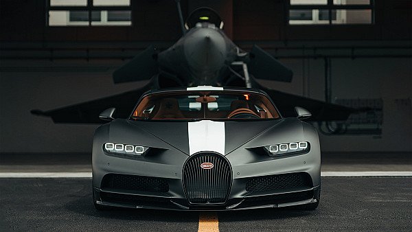 Bugatti Chiron Meets Dassault Rafale Marine Jet 5k - hdwallpaper4k