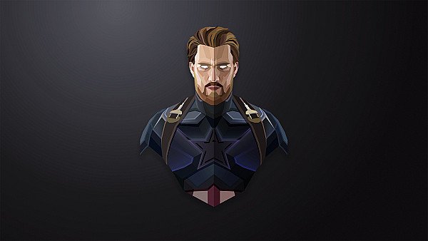 Captain America Lowpoly Minimalism - hdwallpaper4k