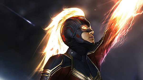 Captain Marvel Fire 4k - hdwallpaper4k