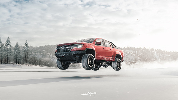 Chevrolet Truck Jump Snow Forza Horizon 4 4k - hdwallpaper4k