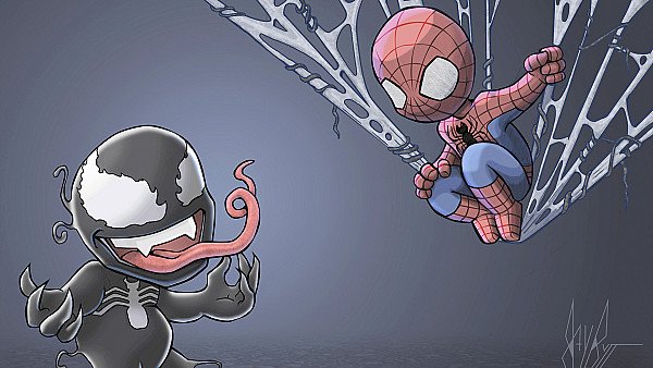 Chibi Spidey And Venom - hdwallpaper4k