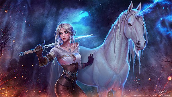 Ciri With Horse Art wallpaper