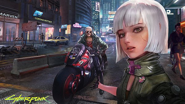 Cyberpunk 2077 Selfie Girl With Biker 4k - hdwallpaper4k