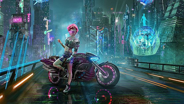 Cyberpunk City Bike - hdwallpaper4k